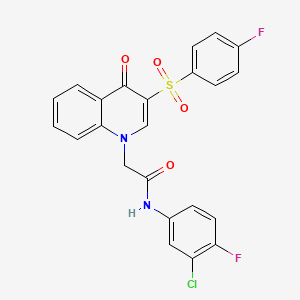 N-(3-chloro-4-fluorophenyl)-2-[3-(4-fluorophenyl)sulfonyl-4-oxoquinolin-1-yl]acetamide