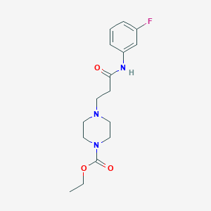molecular formula C16H22FN3O3 B248022 4-[2-(3-Fluoro-phenylcarbamoyl)-ethyl]-piperazine-1-carboxylic acid ethyl ester 