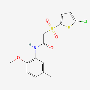 2-((5-chlorothiophen-2-yl)sulfonyl)-N-(2-methoxy-5-methylphenyl)acetamide
