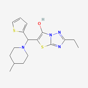 2-Ethyl-5-((4-methylpiperidin-1-yl)(thiophen-2-yl)methyl)thiazolo[3,2-b][1,2,4]triazol-6-ol