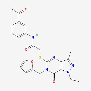 N-(3-acetylphenyl)-2-((1-ethyl-6-(furan-2-ylmethyl)-3-methyl-7-oxo-6,7-dihydro-1H-pyrazolo[4,3-d]pyrimidin-5-yl)thio)acetamide