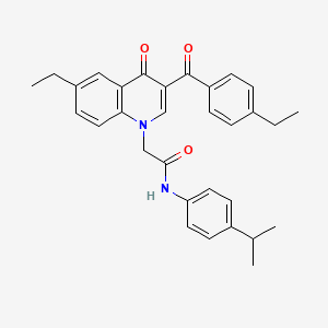 molecular formula C31H32N2O3 B2480236 2-(6-乙基-3-(4-乙基苯甲酰)-4-氧代喹啉-1(4H)-基)-N-(4-异丙基苯基)乙酰胺 CAS No. 898344-74-6
