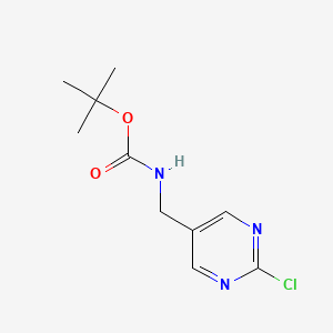 molecular formula C10H14ClN3O2 B2480237 Tert-butyl N-[(2-chloropyrimidin-5-YL)methyl]carbamate CAS No. 1279820-16-4