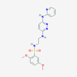 molecular formula C19H22N6O4S B2480238 2,5-dimethoxy-N-(2-((6-(pyridin-2-ylamino)pyridazin-3-yl)amino)ethyl)benzenesulfonamide CAS No. 1020977-45-0