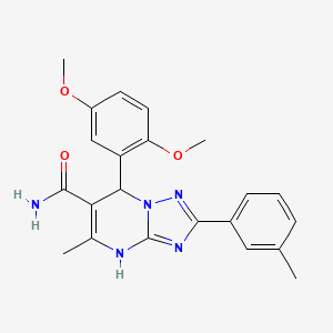 molecular formula C22H23N5O3 B2480242 7-(2,5-Dimethoxyphenyl)-5-methyl-2-(m-tolyl)-4,7-dihydro-[1,2,4]triazolo[1,5-a]pyrimidine-6-carboxamide CAS No. 538317-49-6
