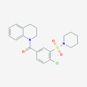 molecular formula C21H23ClN2O3S B2480248 (4-chloro-3-(piperidin-1-ylsulfonyl)phenyl)(3,4-dihydroquinolin-1(2H)-yl)methanone CAS No. 560998-40-5