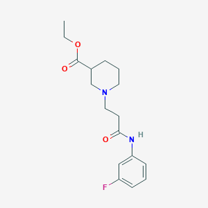molecular formula C17H23FN2O3 B248025 1-[2-(3-Fluoro-phenylcarbamoyl)-ethyl]-piperidine-3-carboxylic acid ethyl ester 