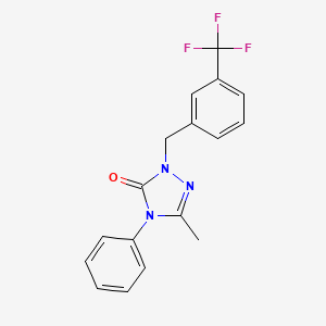 molecular formula C17H14F3N3O B2480250 5-methyl-4-phenyl-2-[3-(trifluoromethyl)benzyl]-2,4-dihydro-3H-1,2,4-triazol-3-one CAS No. 861206-15-7