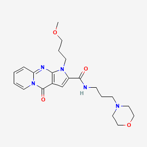 molecular formula C22H29N5O4 B2480259 1-(3-methoxypropyl)-N-(3-morpholinopropyl)-4-oxo-1,4-dihydropyrido[1,2-a]pyrrolo[2,3-d]pyrimidine-2-carboxamide CAS No. 900874-16-0