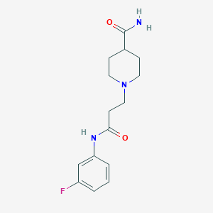 molecular formula C15H20FN3O2 B248026 1-{3-[(3-Fluorophenyl)amino]-3-oxopropyl}piperidine-4-carboxamide 