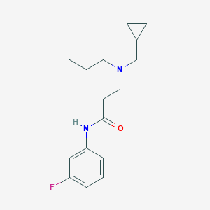 molecular formula C16H23FN2O B248027 3-[(cyclopropylmethyl)(propyl)amino]-N-(3-fluorophenyl)propanamide 
