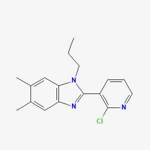 molecular formula C17H18ClN3 B2480270 2-(2-chloro-3-pyridinyl)-5,6-dimethyl-1-propyl-1H-1,3-benzimidazole CAS No. 344279-08-9