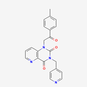 molecular formula C22H18N4O3 B2480272 1-(2-oxo-2-(p-tolyl)ethyl)-3-(pyridin-4-ylmethyl)pyrido[3,2-d]pyrimidine-2,4(1H,3H)-dione CAS No. 941908-50-5
