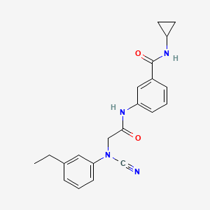 molecular formula C21H22N4O2 B2480280 3-{2-[cyano(3-ethylphenyl)amino]acetamido}-N-cyclopropylbenzamide CAS No. 1384626-87-2