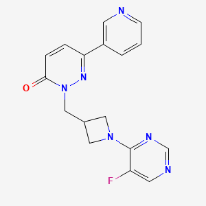 molecular formula C17H15FN6O B2480282 2-{[1-(5-Fluoropyrimidin-4-yl)azetidin-3-yl]methyl}-6-(pyridin-3-yl)-2,3-dihydropyridazin-3-one CAS No. 2199246-07-4