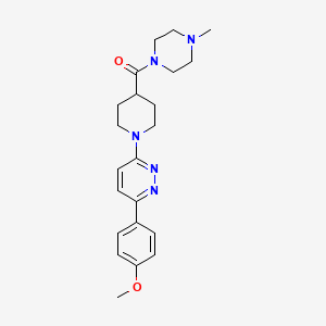 molecular formula C22H29N5O2 B2480284 (1-(6-(4-Methoxyphenyl)pyridazin-3-yl)piperidin-4-yl)(4-methylpiperazin-1-yl)methanone CAS No. 1105217-29-5