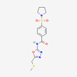 N-[5-(methylsulfanylmethyl)-1,3,4-oxadiazol-2-yl]-4-pyrrolidin-1-ylsulfonylbenzamide