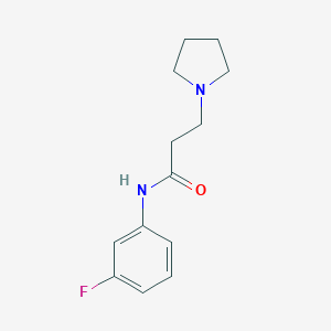 molecular formula C13H17FN2O B248029 N-(3-fluorophenyl)-3-(1-pyrrolidinyl)propanamide 