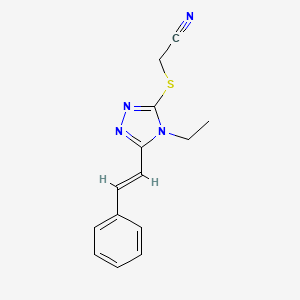 2-({4-ethyl-5-[(E)-2-phenylethenyl]-4H-1,2,4-triazol-3-yl}sulfanyl)acetonitrile
