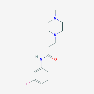 molecular formula C14H20FN3O B248030 N-(3-fluorophenyl)-3-(4-methylpiperazin-1-yl)propanamide 