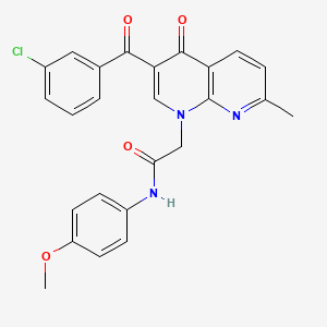 2-(3-(3-chlorobenzoyl)-7-methyl-4-oxo-1,8-naphthyridin-1(4H)-yl)-N-(4-methoxyphenyl)acetamide