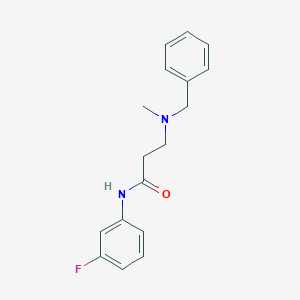 molecular formula C17H19FN2O B248032 3-[benzyl(methyl)amino]-N-(3-fluorophenyl)propanamide 