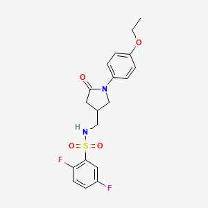 molecular formula C19H20F2N2O4S B2480325 N-((1-(4-ethoxyphenyl)-5-oxopyrrolidin-3-yl)methyl)-2,5-difluorobenzenesulfonamide CAS No. 954605-22-2