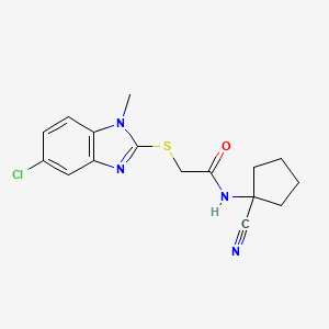 2-(5-chloro-1-methylbenzimidazol-2-yl)sulfanyl-N-(1-cyanocyclopentyl)acetamide