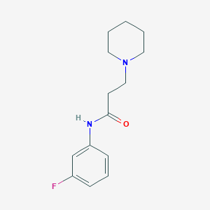 molecular formula C14H19FN2O B248033 N-(3-fluorophenyl)-3-(1-piperidinyl)propanamide 