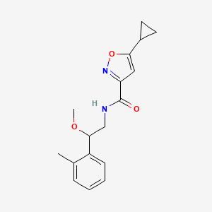 molecular formula C17H20N2O3 B2480330 5-cyclopropyl-N-(2-methoxy-2-(o-tolyl)ethyl)isoxazole-3-carboxamide CAS No. 1797354-79-0