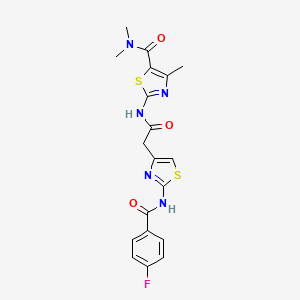 2-(2-(2-(4-fluorobenzamido)thiazol-4-yl)acetamido)-N,N,4-trimethylthiazole-5-carboxamide