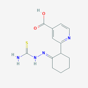 molecular formula C13H16N4O2S B2480336 (E)-2-(2-(2-氨基甲硫醛基)环己基)异尼古酸 CAS No. 881450-58-4