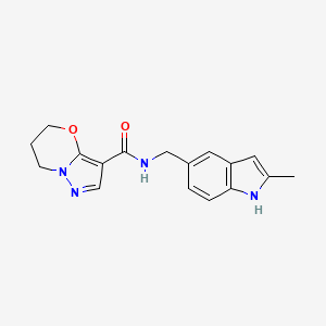 N-((2-methyl-1H-indol-5-yl)methyl)-6,7-dihydro-5H-pyrazolo[5,1-b][1,3]oxazine-3-carboxamide