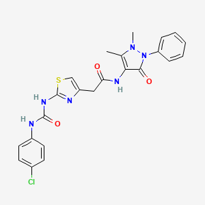 2-(2-(3-(4-chlorophenyl)ureido)thiazol-4-yl)-N-(1,5-dimethyl-3-oxo-2-phenyl-2,3-dihydro-1H-pyrazol-4-yl)acetamide