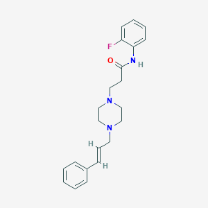 molecular formula C22H26FN3O B248036 N-(2-fluorophenyl)-3-{4-[(2E)-3-phenyl-2-propenyl]-1-piperazinyl}propanamide 