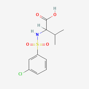 molecular formula C11H14ClNO4S B2480364 2-(3-クロロベンゼンスルホンアミド)-3-メチルブタン酸 CAS No. 1009549-57-8