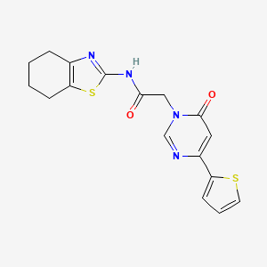 2-(6-oxo-4-(thiophen-2-yl)pyrimidin-1(6H)-yl)-N-(4,5,6,7-tetrahydrobenzo[d]thiazol-2-yl)acetamide