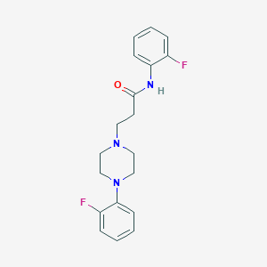 molecular formula C19H21F2N3O B248037 N-(2-fluorophenyl)-3-[4-(2-fluorophenyl)-1-piperazinyl]propanamide 