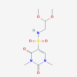 molecular formula C10H17N3O6S B2480373 N-(2,2-dimethoxyethyl)-1,3-dimethyl-2,4-dioxopyrimidine-5-sulfonamide CAS No. 896028-95-8