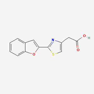 molecular formula C13H9NO3S B2480377 Acide 2-[2-(1-benzofuran-2-yl)-1,3-thiazol-4-yl]acétique CAS No. 1096955-27-9