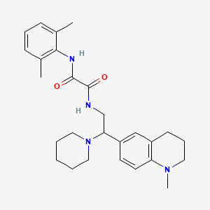 molecular formula C27H36N4O2 B2480378 N-(2,6-二甲基苯基)-N'-[2-(1-甲基-1,2,3,4-四氢喹啉-6-基)-2-哌啶-1-基乙基]乙二胺 CAS No. 922096-59-1