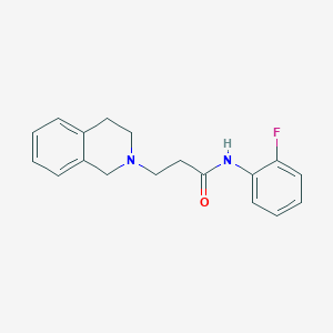 molecular formula C18H19FN2O B248038 3-(3,4-dihydro-2(1H)-isoquinolinyl)-N-(2-fluorophenyl)propanamide 