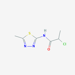 molecular formula C6H8ClN3OS B2480381 2-chloro-N-(5-methyl-1,3,4-thiadiazol-2-yl)propanamide CAS No. 391863-94-8