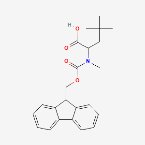 molecular formula C23H27NO4 B2480384 2-({[(9H-fluoren-9-yl)methoxy]carbonyl}(methyl)amino)-4,4-dimethylpentanoic acid CAS No. 1699606-82-0