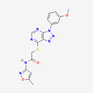 molecular formula C17H15N7O3S B2480386 N-(5-méthylisoxazol-3-yl)-2-((3-(3-méthoxyphényl)-3H-[1,2,3]triazolo[4,5-d]pyrimidin-7-yl)thio)acétamide CAS No. 941956-47-4