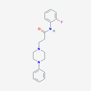molecular formula C19H22FN3O B248039 N-(2-fluorophenyl)-3-(4-phenyl-1-piperazinyl)propanamide 
