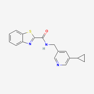 molecular formula C17H15N3OS B2480390 N-((5-cyclopropylpyridin-3-yl)methyl)benzo[d]thiazole-2-carboxamide CAS No. 2034312-01-9