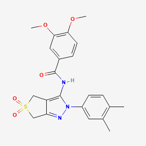 N-(2-(3,4-dimethylphenyl)-5,5-dioxido-4,6-dihydro-2H-thieno[3,4-c]pyrazol-3-yl)-3,4-dimethoxybenzamide