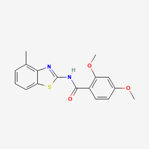 molecular formula C17H16N2O3S B2480406 2,4-ジメトキシ-N-(4-メチル-1,3-ベンゾチアゾール-2-イル)ベンザミド CAS No. 313973-11-4