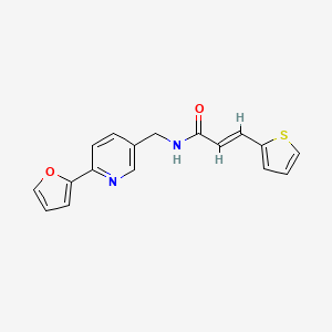 molecular formula C17H14N2O2S B2480431 (E)-N-((6-(フラン-2-イル)ピリジン-3-イル)メチル)-3-(チオフェン-2-イル)アクリルアミド CAS No. 2034997-20-9